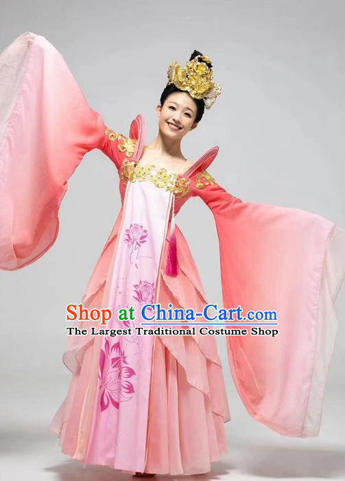 Classical Dance Costume Peach Blossom Fairy Same Style National Costume Chinese Style Wide Sleeve Stage Costume