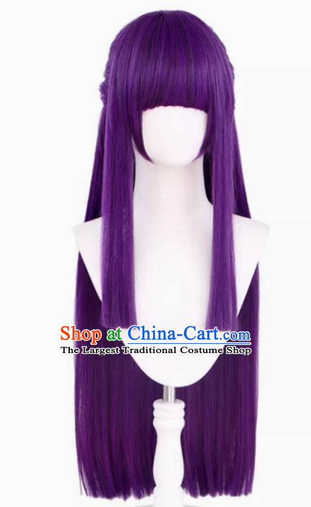 Feilun Cos Wig Buried Frilliant Dark Purple Short Hair and Long Hair