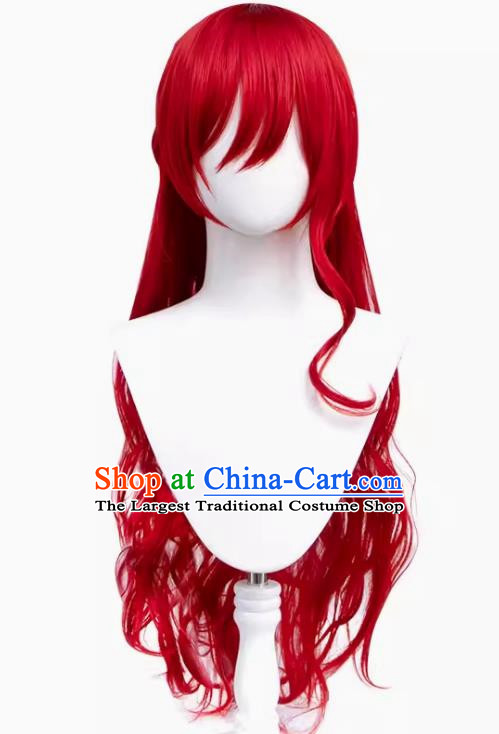 Himeko Cos Wig Collapse Star Dome Railway Hair Accessories Earrings Red Curly Hair Tiger Mouth Clip Hair Bag