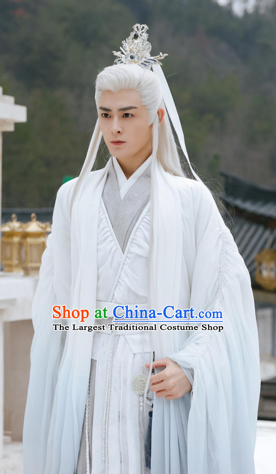 Xian Xia TV Series Sword and Fairy 4 Swordsman Master Chong Guang White Costumes Chinese Ancient Super Hero Clothing