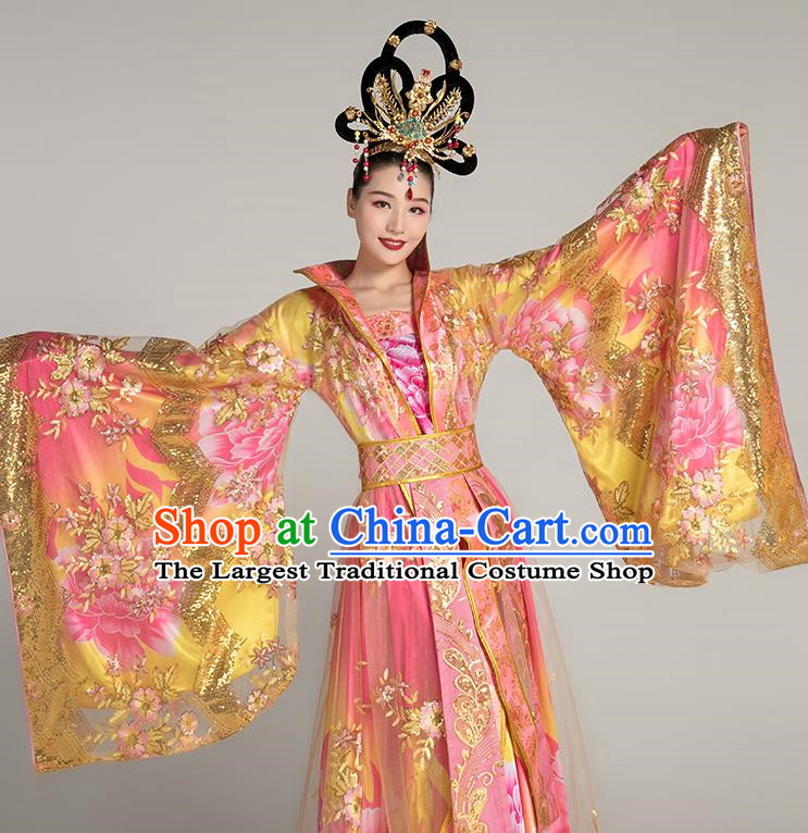 Ancient Costume Tang Suit Hanfu Headdress Imperial Concubine Tail Queen Costume Tang Dynasty Yang Guifei Wu Zetian