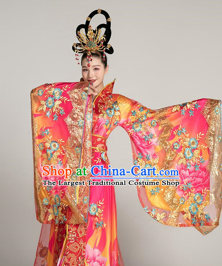 Ancient Costume Tang Suit Hanfu Headdress Imperial Concubine Tail Queen Costume Tang Dynasty Yang Guifei Wu Zetian