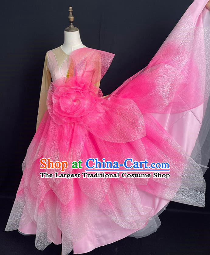 Pink Opening Dance Large Swing Skirt Performance Costume Female Large Singing And Dancing Brilliant Chinese Dream Dance Costume