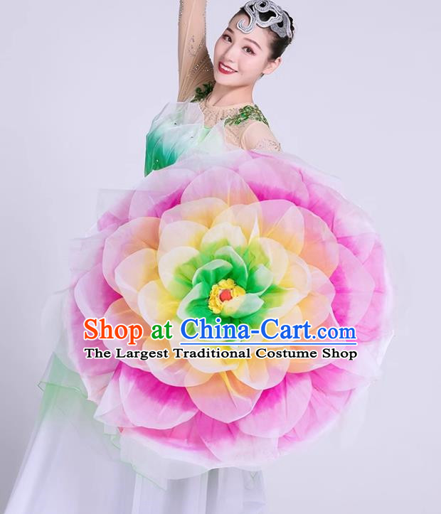 Dance Props Umbrella Peony Flower Umbrella Dance Stage Performance Umbrella Party Show Opening Dance Stage Hand Held Flower Umbrella