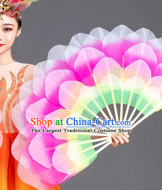 Dance Fan Opening Dance Peony Double Sided Large Petals Dance Square Yangko Props Stage Performance Fan