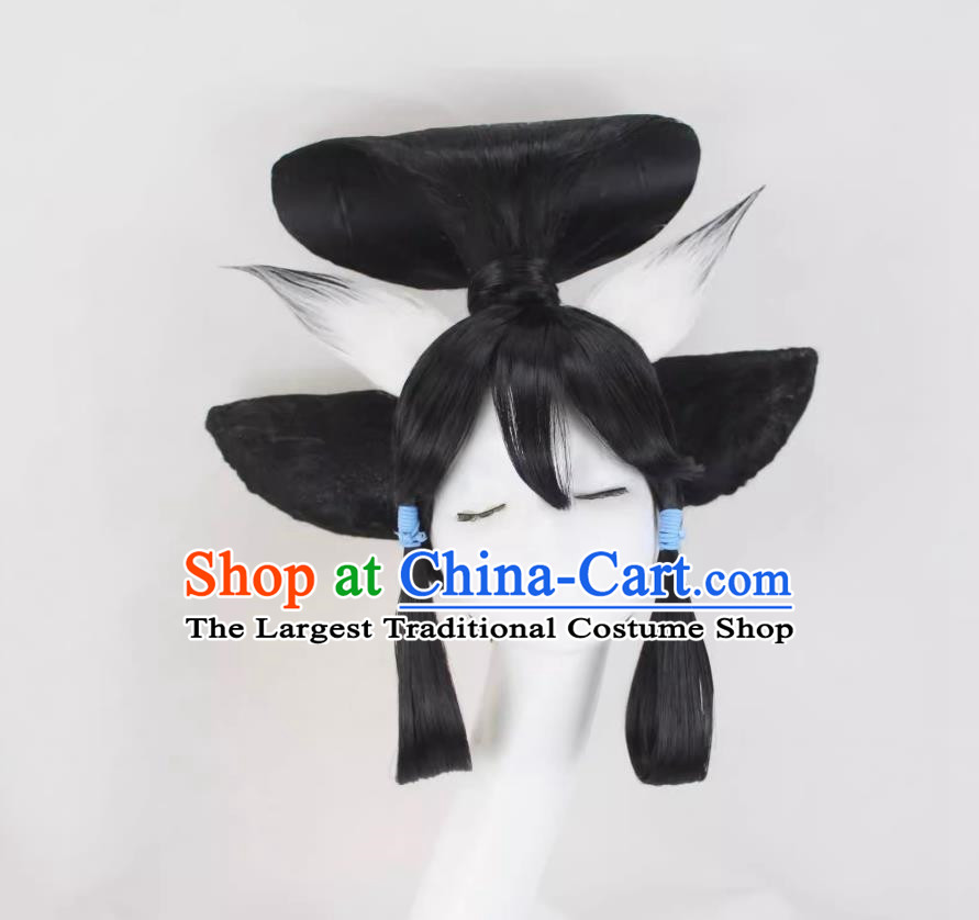 Cosplay Fake Hair COS Tamamo Mae Onmyoji After Awakening Bun Wrap Geisha Ears Custom Wig