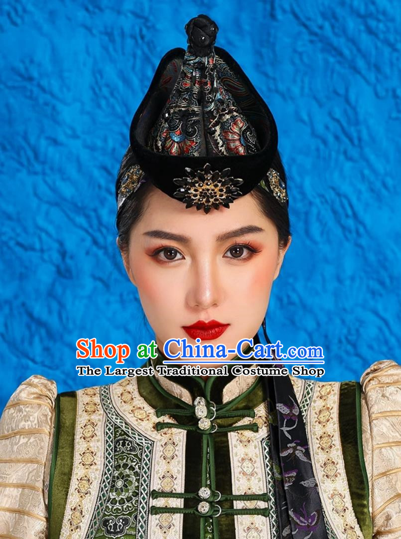 Mongolian Ethnic Minority Style Retro Hat Ancient Crown And Forehead Ornament Hairband Headband