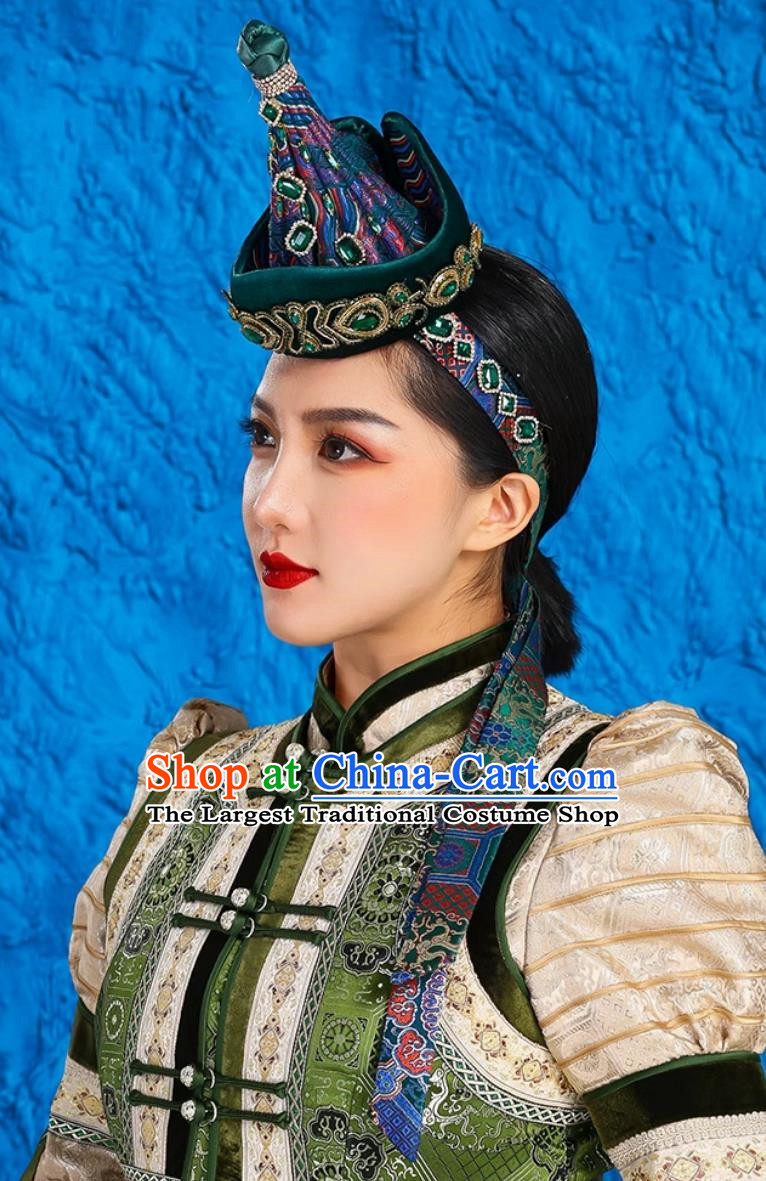 Ethnic Minority Ancient Crown Mongolian Headdress Exotic Style Hat Bride Dance Performance Performance Forehead Decoration