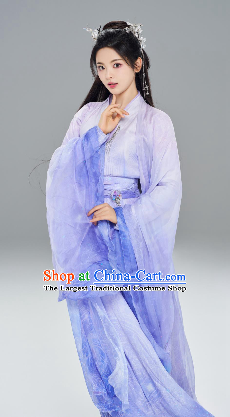 China Ancient Swordswoman Clothing TV Drama Love You Seven Times Fairy Xiang Yun Purple Dress Traditional Hanfu