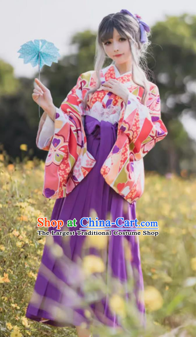 Japanese Traditional Formal Attire Women Hakama Graduation Hakama Skirt Girl Style Kimono Set