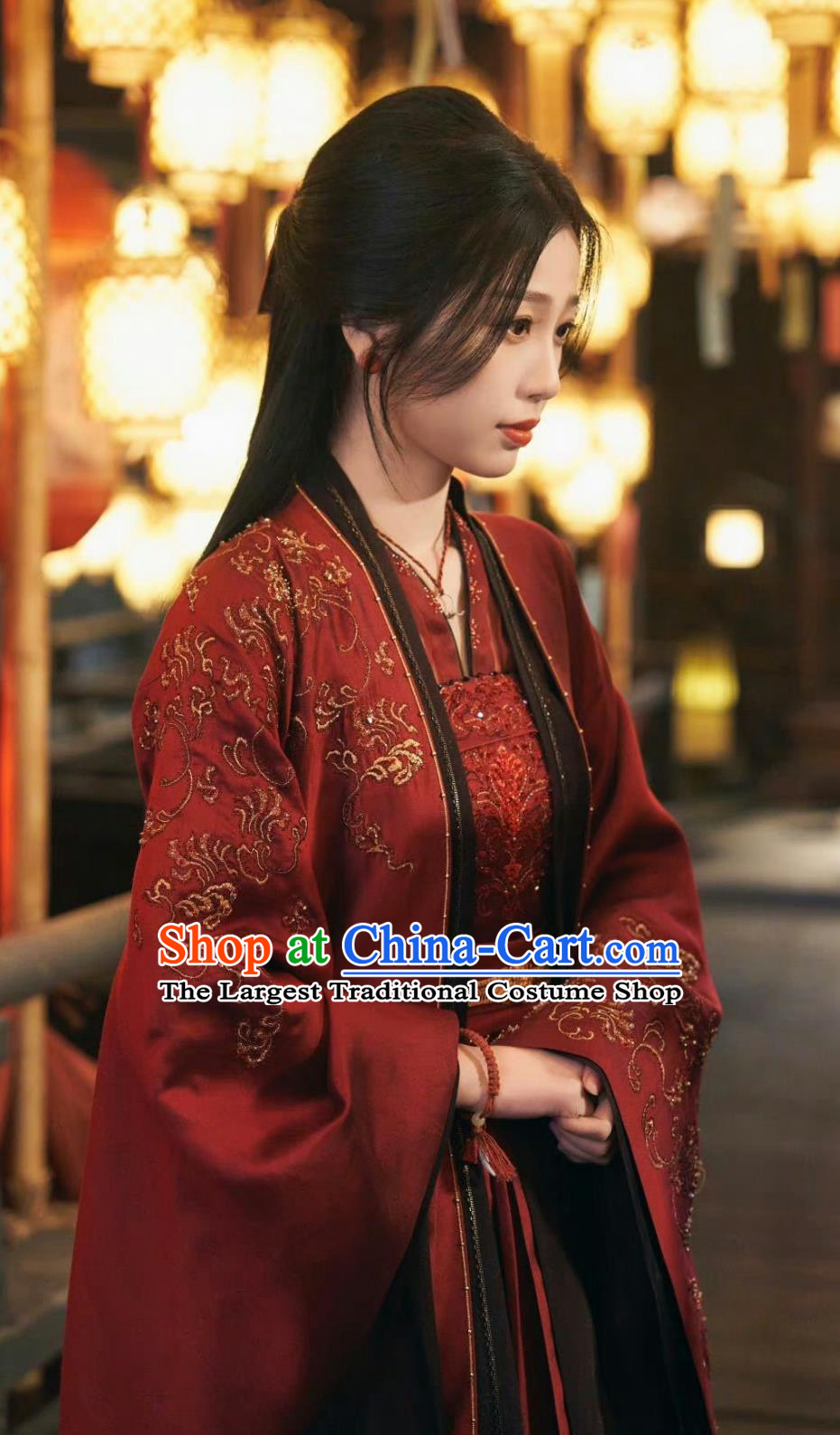 China Ancient Swordswoman Garment Costumes TV Drama My Journey To You Super Heroine Yun Wei Shan Wedding Dress
