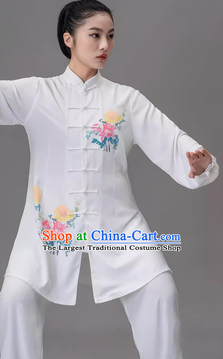 Tai Chi Painted Peony Competition Clothes And Qigong Performance Suit