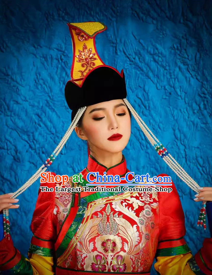 Mongolian Millinery Ethnic Minority Exotic Bridal Headwear Wedding Stage Performance