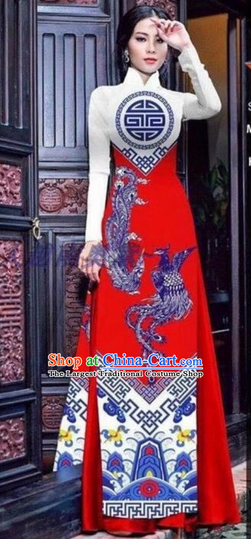 Vietnam Ao Dai Cheongsam Etiquette Training Clothing Cheongsam Team Performance Clothing Dance Clothing