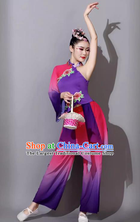 Yangko Costume Female Dance Classical Dance Performance Clothing Lotus Song Yangko Dance Umbrella Dance Fan Dance Outfit