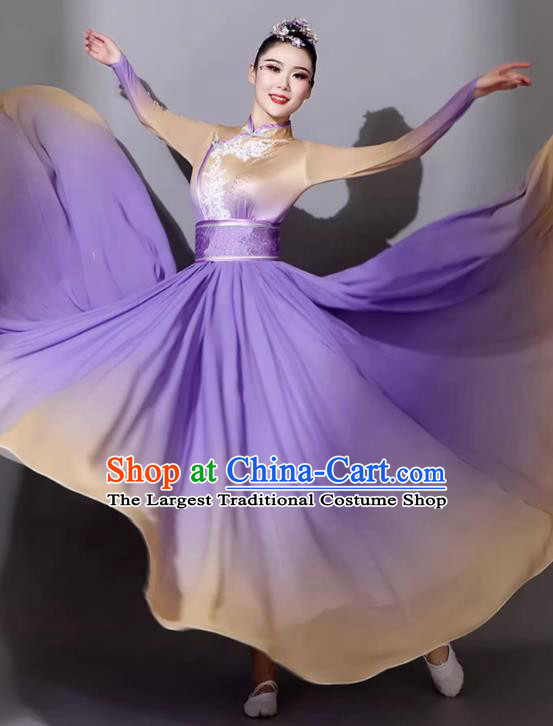 Mongolian Performance Costumes Female Ethnic Dance Clothing Art Examination Purple Dress Mongolian Dance Garment