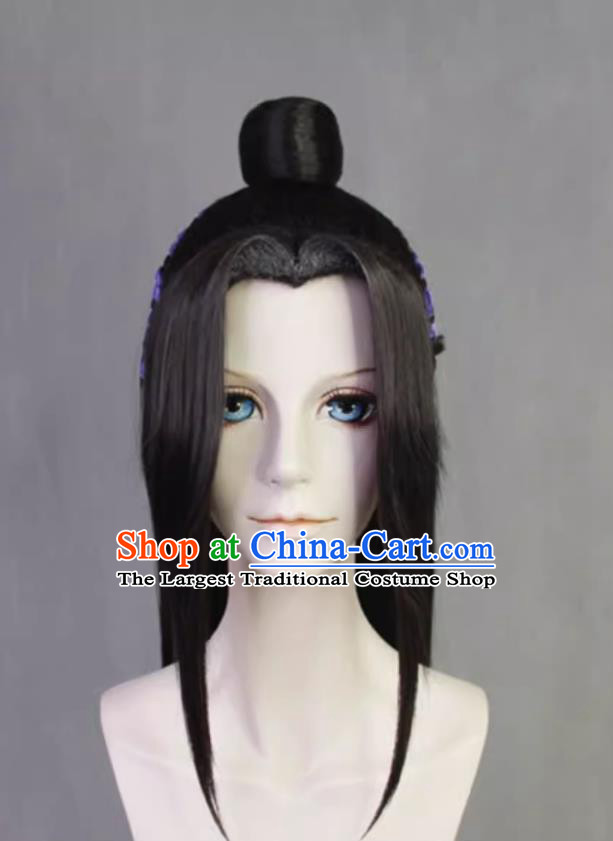 Mo Dao Founder Jiang Cheng Styled Wig Ancient Chinese Swordsman Headdress Black Hair