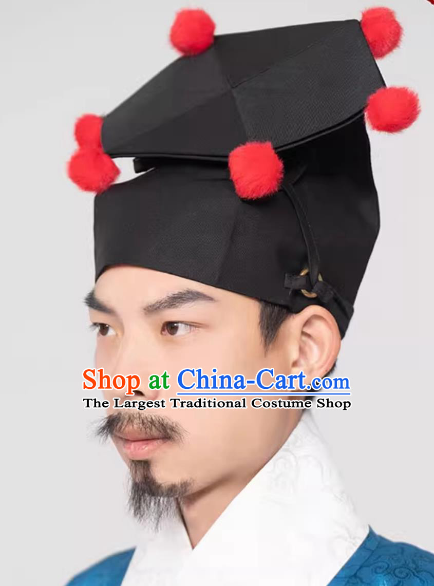 Chinese Ming Dynasty Male Headdress Ancient Scholar Hat Traditional Hanfu Headwear