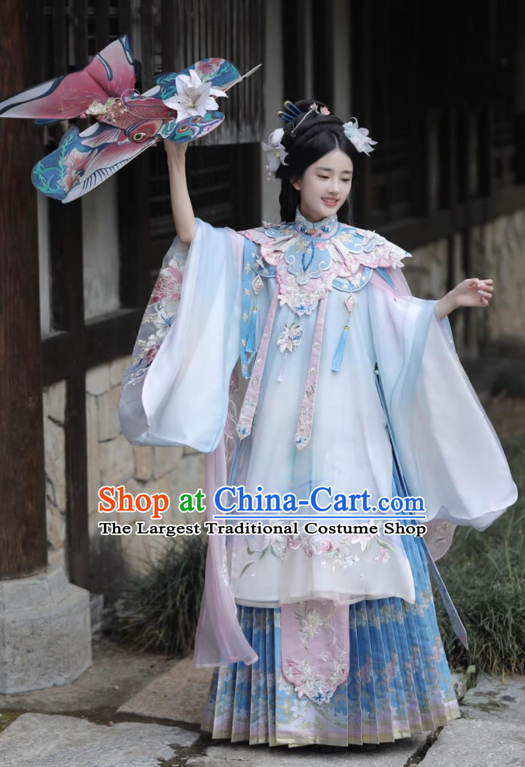 Chinese Ming Dynasty Royal Princess Clothing Ancient China Noble Woman Costumes Traditional Hanfu Embroidered Attire Complete Set