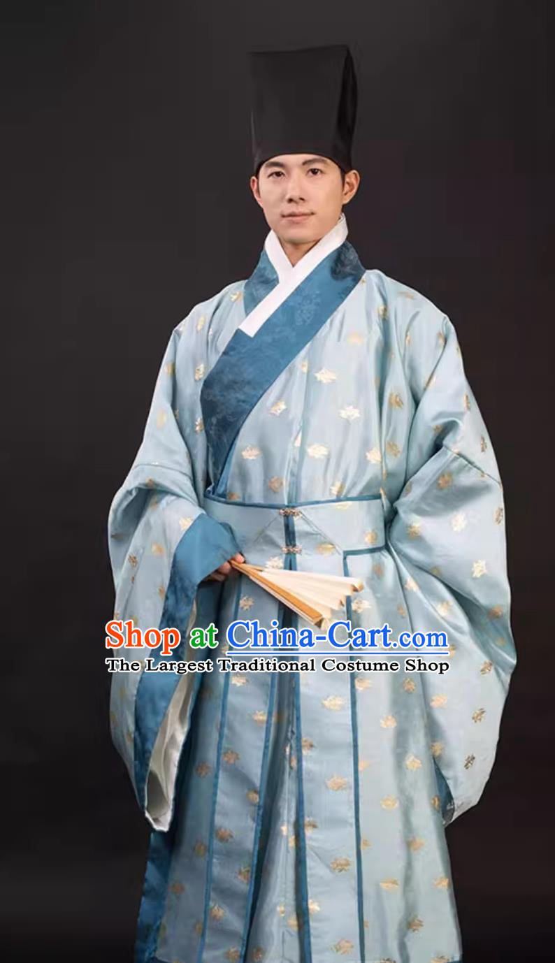 Light Blue Ming Dynasty Priest Robe Ancient Chinese Scholar Clothing Traditional Hanfu Online Shop