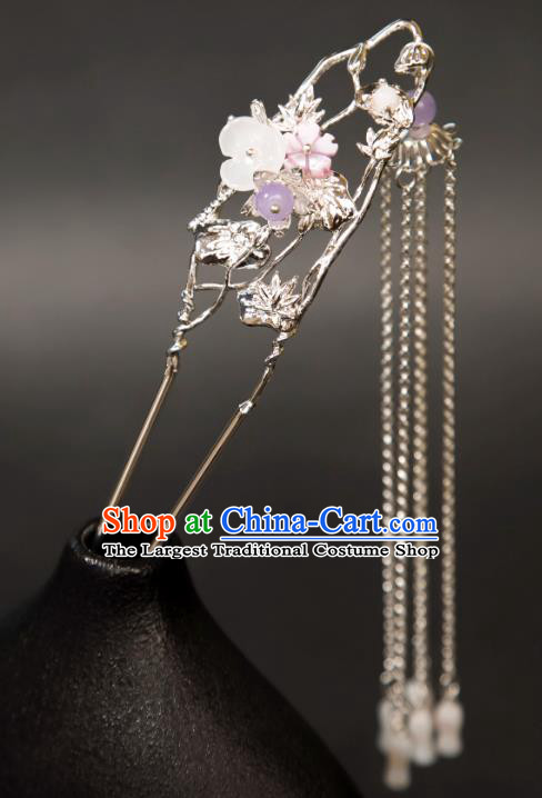 China Ancient Princess Tassel Hairpin Handmade Song Dynasty Hair Clip Traditional Chinese Hanfu Hair Jewelry