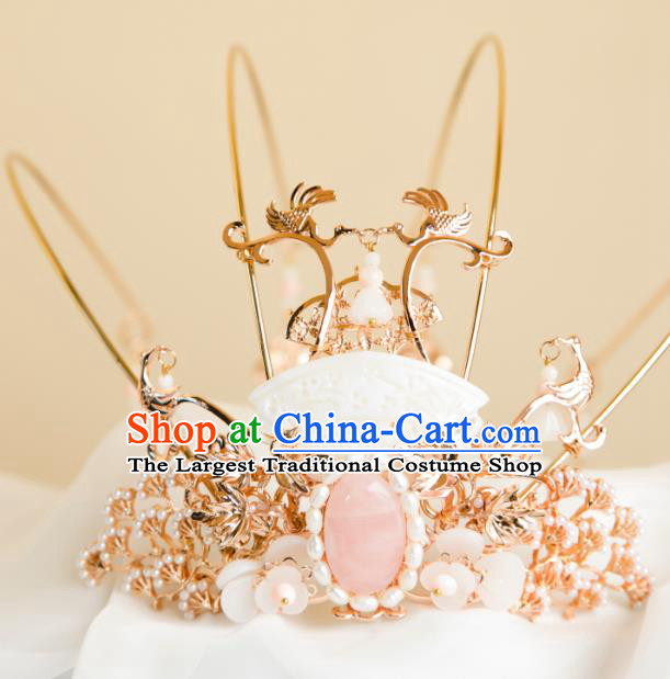 China Ancient Princess Phoenix Coronet Handmade Ming Dynasty Wedding Hair Crown Traditional Chinese Hanfu Hair Jewelry