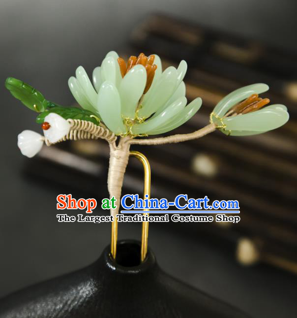 Handmade Ming Dynasty Hair Clip Traditional Chinese Hanfu Hair Jewelry China Ancient Noble Woman Chrysanthemum Hairpin