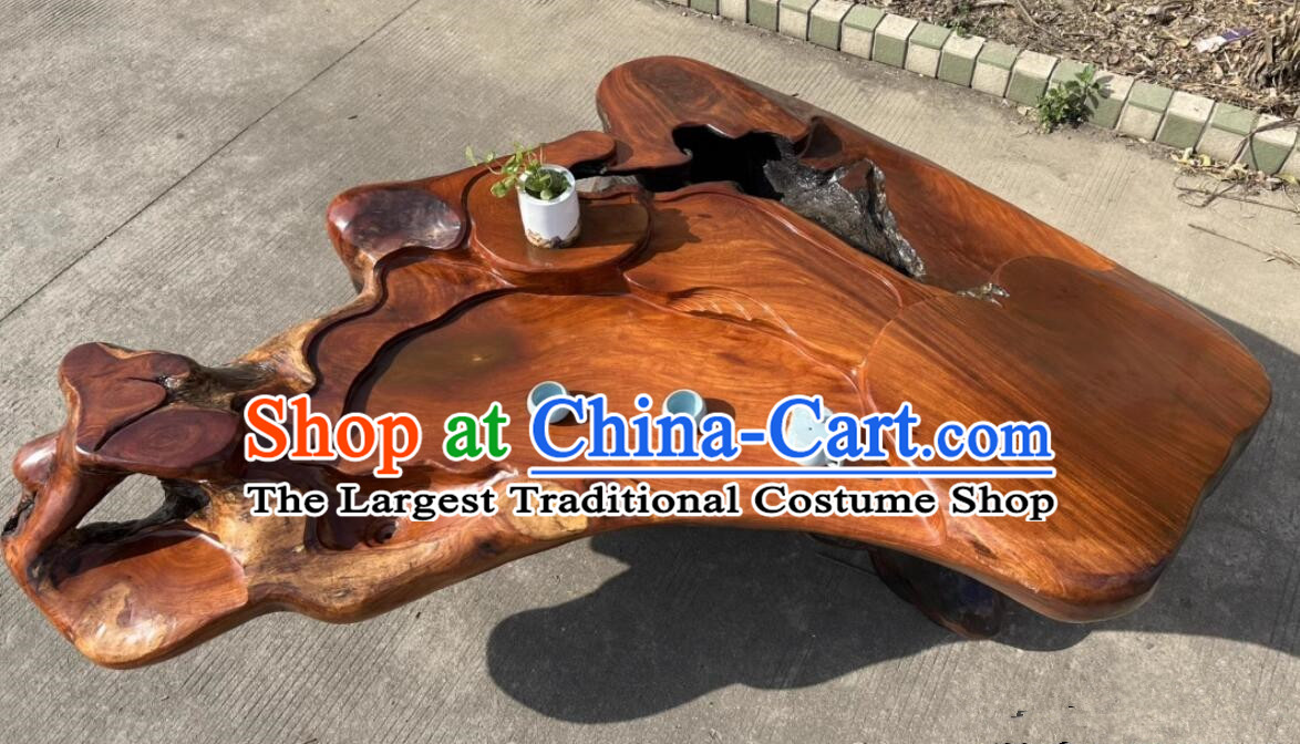 Hand Carved Chinese Stunning Tree Root Tea Table