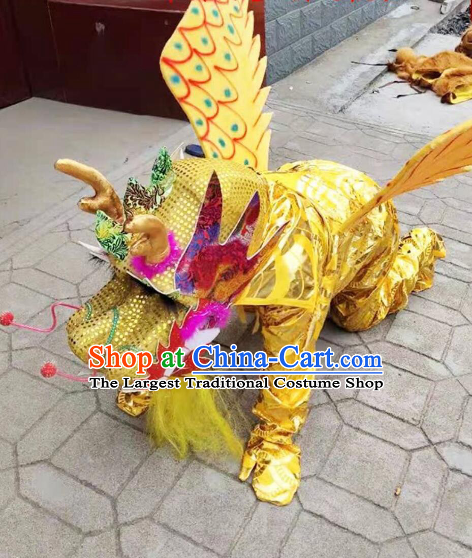Chinese Zodiac Loong Year Performance Head and Garment Handmade Mascot Costume Cosplay Flying Dragon Clothing Complete Set