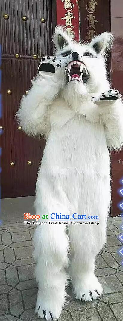 Cosplay White Fox Clothing Chinese Stage Performance Head and Garment Handmade Mascot Costume Complete Set