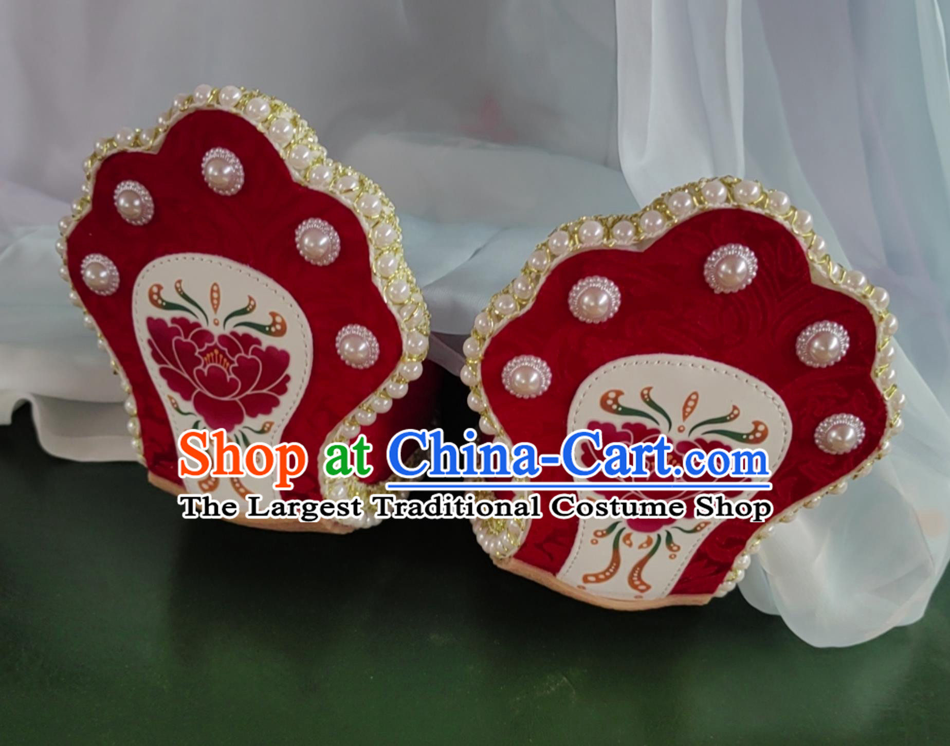 China Tang Dynasty Empress Shoes Traditional Wedding Hanfu Shoes Ancient Chinese Dengyun Shoes