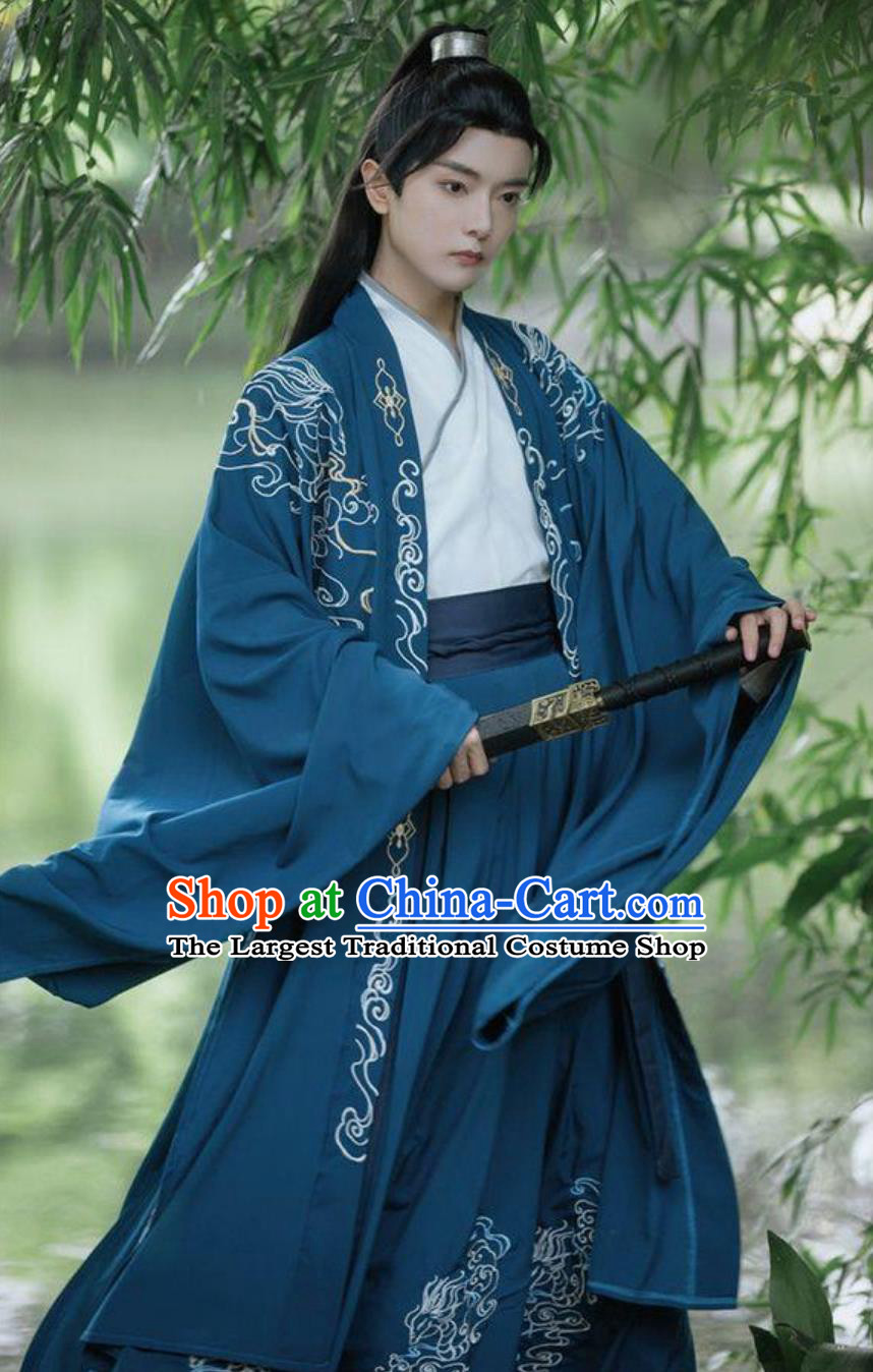 China Travel Photography Jin Dynasty Male Costume Traditional Hanfu Ancient China Wuxia Swordsman Clothing