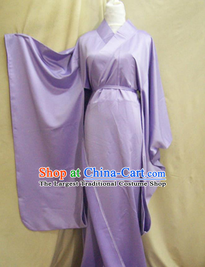 Cosplay Japanese National Clothing Lilac Women Formal Costume Japan Traditional Furisode Kimono