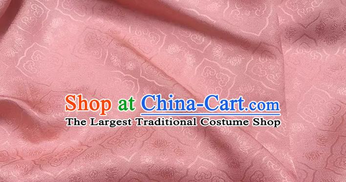 Pink Chinese Traditional Cheongsam Fabric Mulberry Silk Cloth China Classical Pattern Jacquard Material