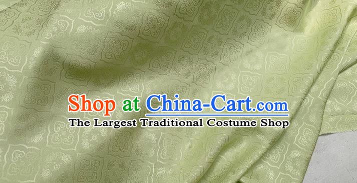 Light Green China Mulberry Silk Cloth Classical Pattern Jacquard Material Chinese Traditional Cheongsam Fabric