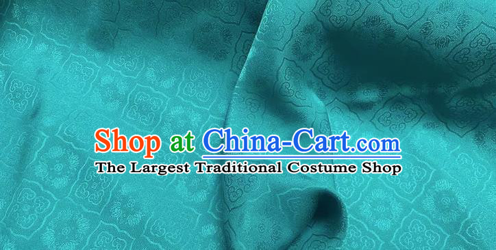 Peacock Green Chinese Traditional Cheongsam Fabric China Mulberry Silk Cloth Classical Pattern Jacquard Material