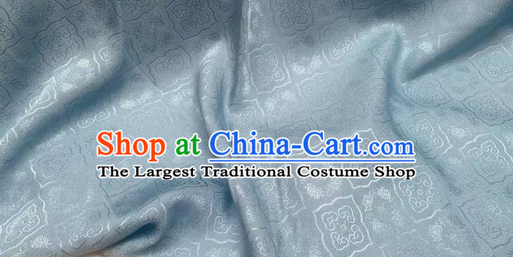Blue China Mulberry Silk Cloth Chinese Classical Pattern Jacquard Material Traditional Cheongsam Fabric