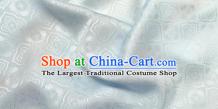 Light Blue Traditional Cheongsam Fabric China Mulberry Silk Cloth Chinese Classical Pattern Jacquard Material