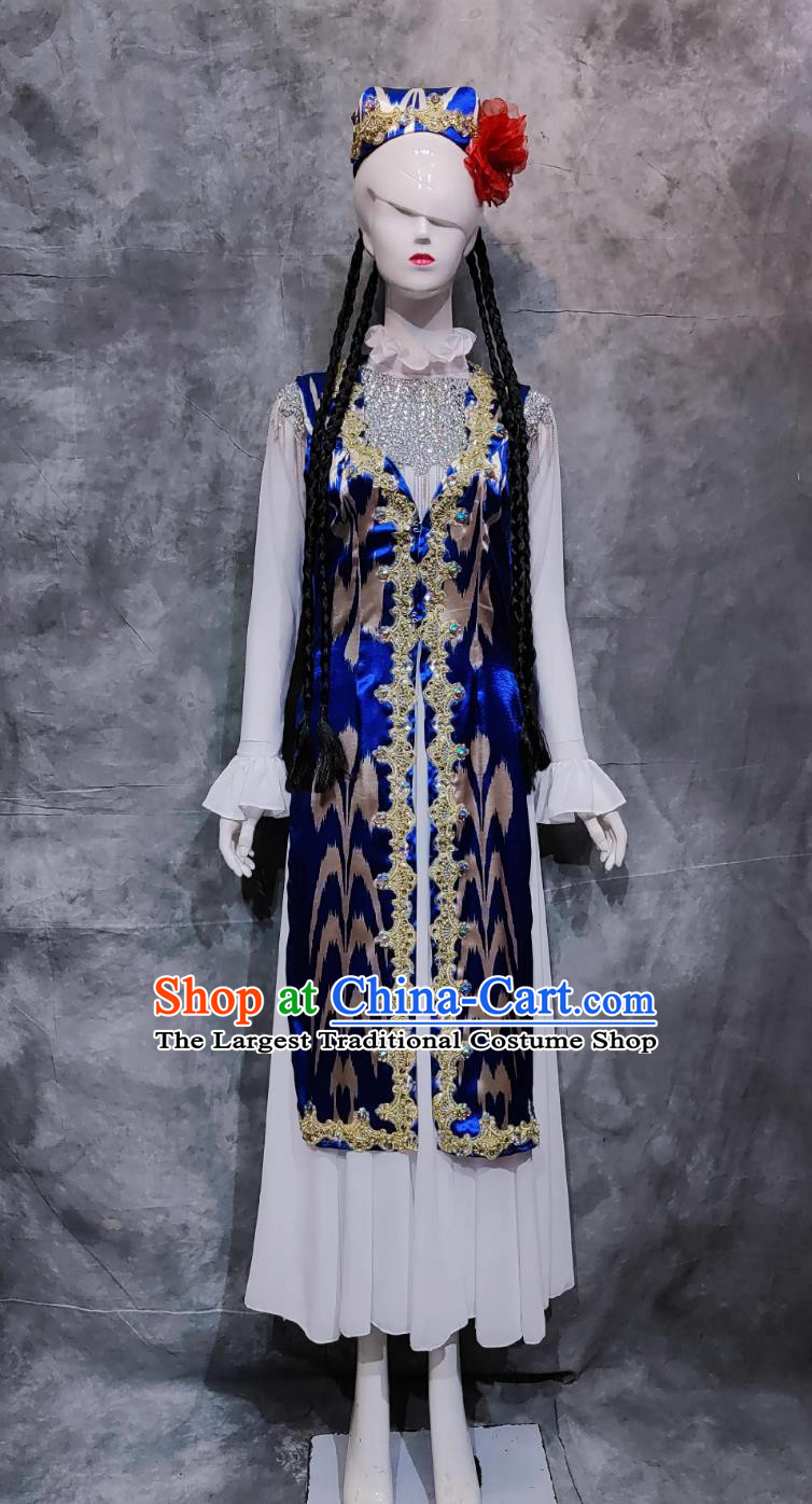 Chinese Xinjiang Ethnic Woman Clothing China Uyghur National Minority Dress Uighur Stage Show Costume