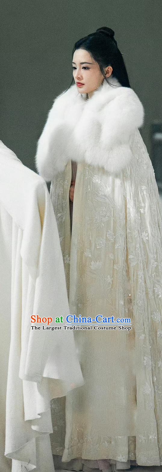 Ancient China Princess Clothing TV Series Snowy Night Timeless Love Pharmacist Xue Zi Yue Costume Chinese Traditional Hanfu Dress and Cloak