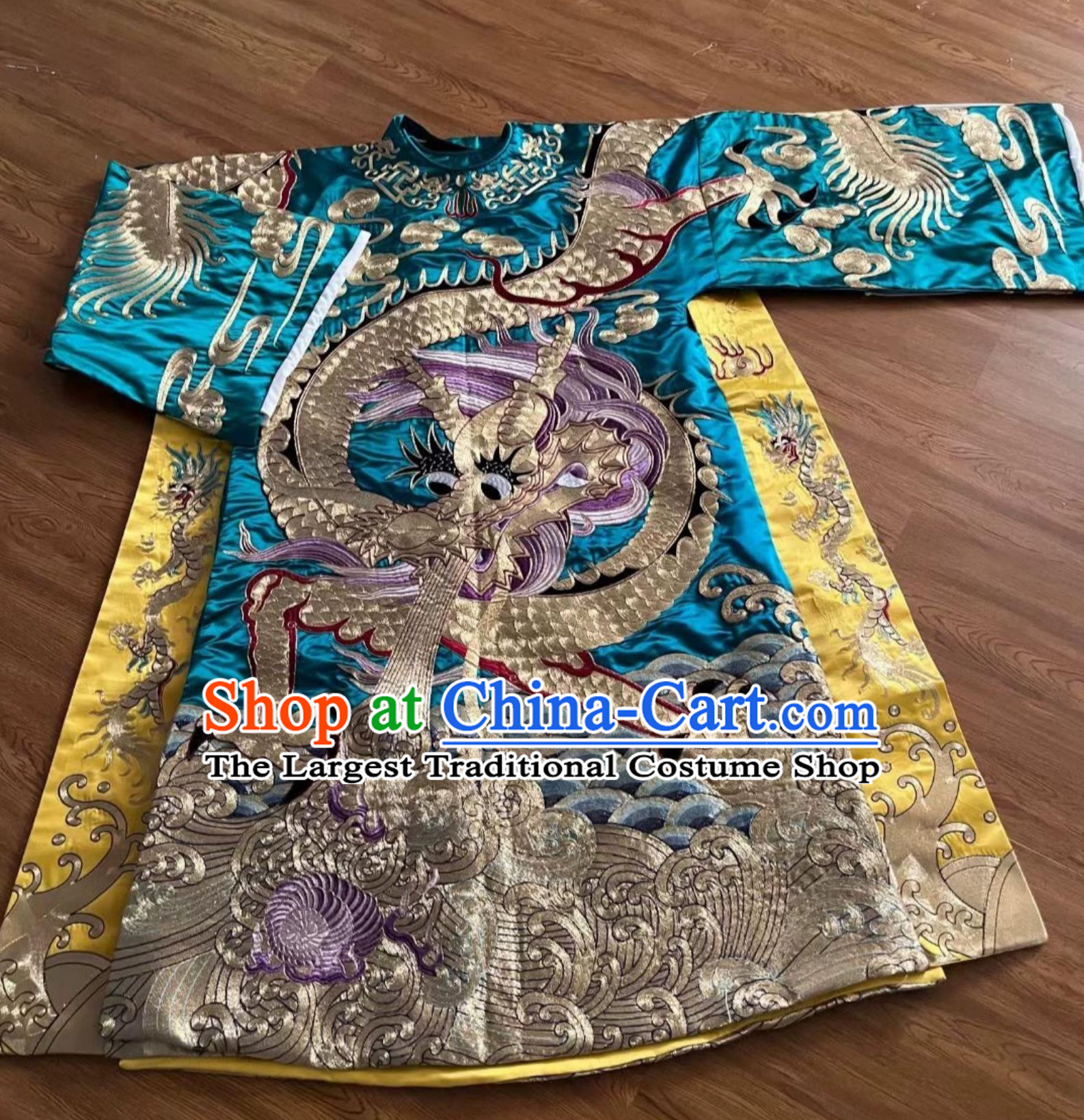 Chinese Peking Opera Laosheng Costume China Beijing Opera Blue Embroidered Robe Top Custom Traditional Opera Clothing