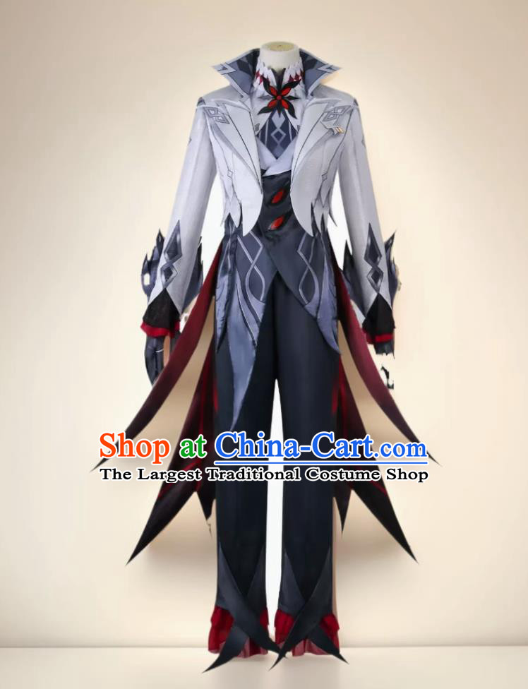 Cosplay Costume Complete Set for Arlecchino The Servant Character From Genshin Impact Mens Tuxedo Style Outfit
