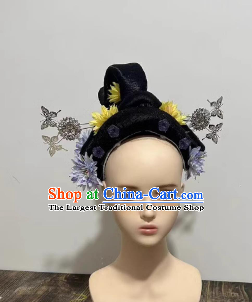 Handmade 12 Goddesses of Flowers Headdress Chinese Han Tang Dance Wig and Hair Jewelries China Classical Dance Headpieces