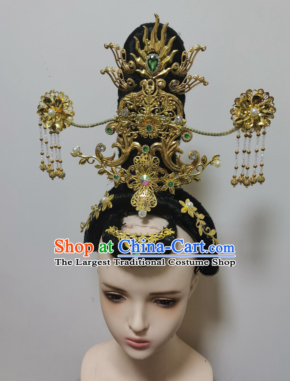 Chinese Classical Dance Headpieces Handmade Han Tang Dance Hair Accessories Ancient Empress Headdress