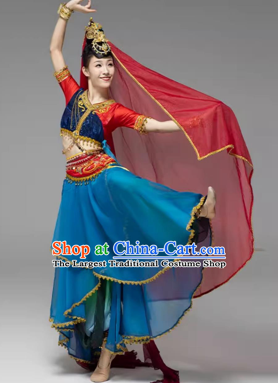 Chinese Dunhuang Apsaras Dance Dress Women Group Stage Performance Clothing Western Regions Classical Dance Costume
