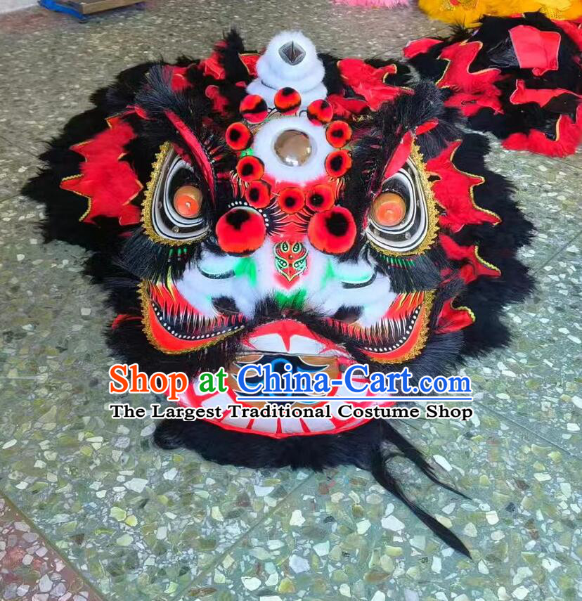 Traditional Chinese Lion Dance Costume Handmade Zhang Fei Lion Head Festival Dancing Lion Clothing Equipment