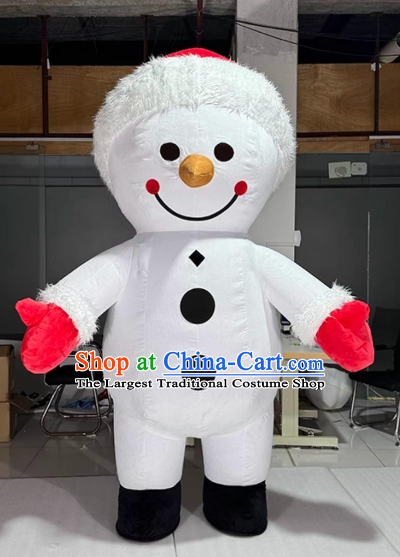 Snowman Inflatable Cartoon Costume New Year Event Performance Mascot Clothing