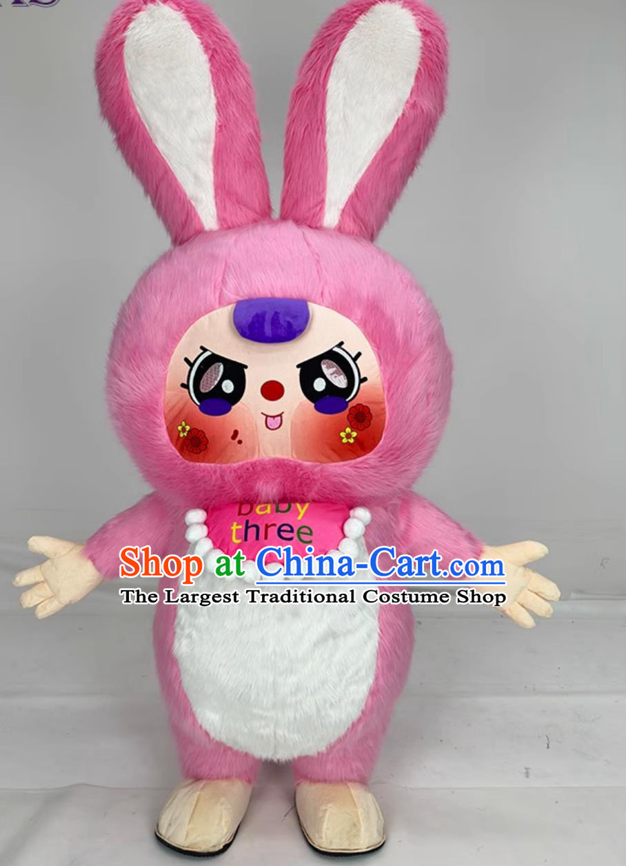 Baby Three Years Old Large Designer Toy Cartoon Inflatable Costume Annual Party Walking Prop Mascot Rosy Rabbit Suit