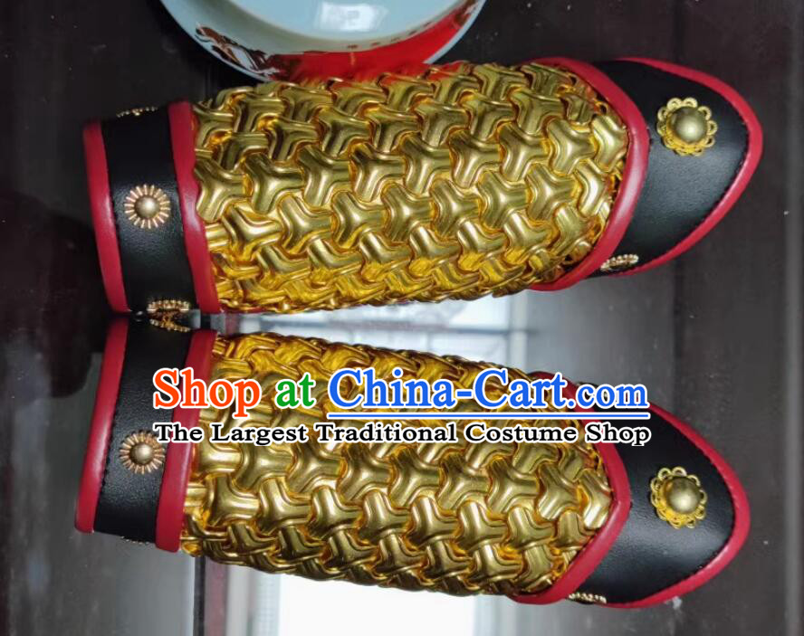 Handmade Leather Cuffs Chinese Ming Dynasty General Armor Wrist Bands Ancient Chinese Warrior Bracers