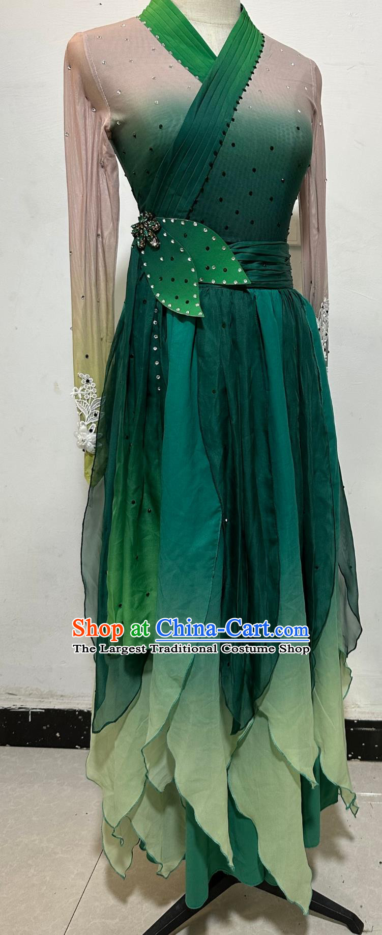 Classical Dance Performance Costume Women Elegant Chinese Style Willow Leaf Legend Dance Costume Opening Dance Flared Skirt
